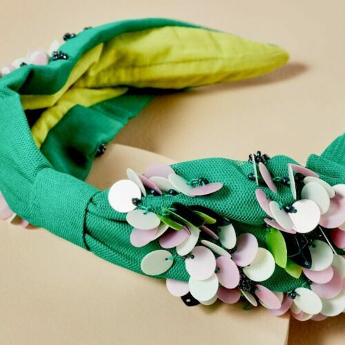 3D Anthropologie Boho Hairband Green Embellished Headband  display picture 2