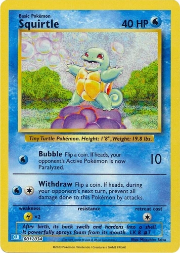 Squirtle 001/034 Trading Card Game Classic