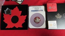 2015 Canada Maple Leaf Shape Coin .999 Silver 1 Ounce NGC Graded PF69 w. BOX&COA