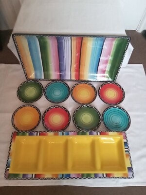 Certified International Nancy Green Serape Platte, 8 Beilagenteller & 4-teilige Schale
