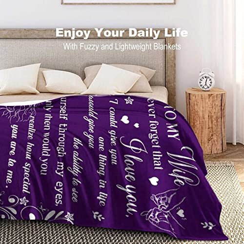 Wife Birthday Gifts Blanket Wedding Anniversary Throw Blankets to Wife Emotio... - Afbeelding 6 van 8