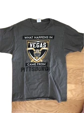 What Happens In Vegas,Came From Pittsburgh, T-Shirt, SMalGray, #29, Flower Power