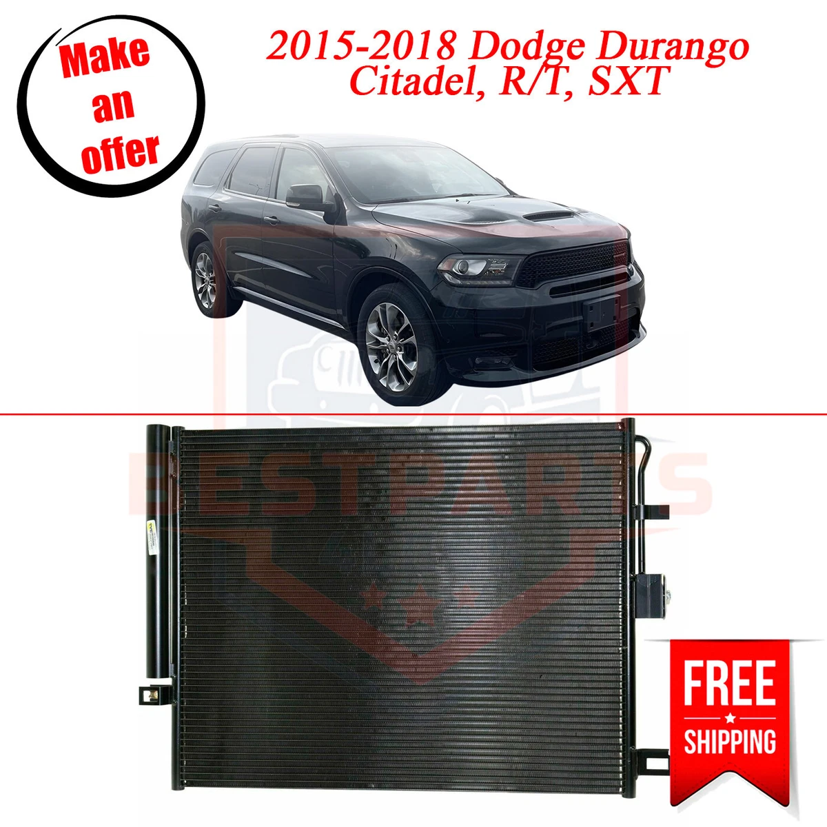 NEW A/C Condenser 68232606AB CH3030264 for 2015-2018 Dodge Durango 