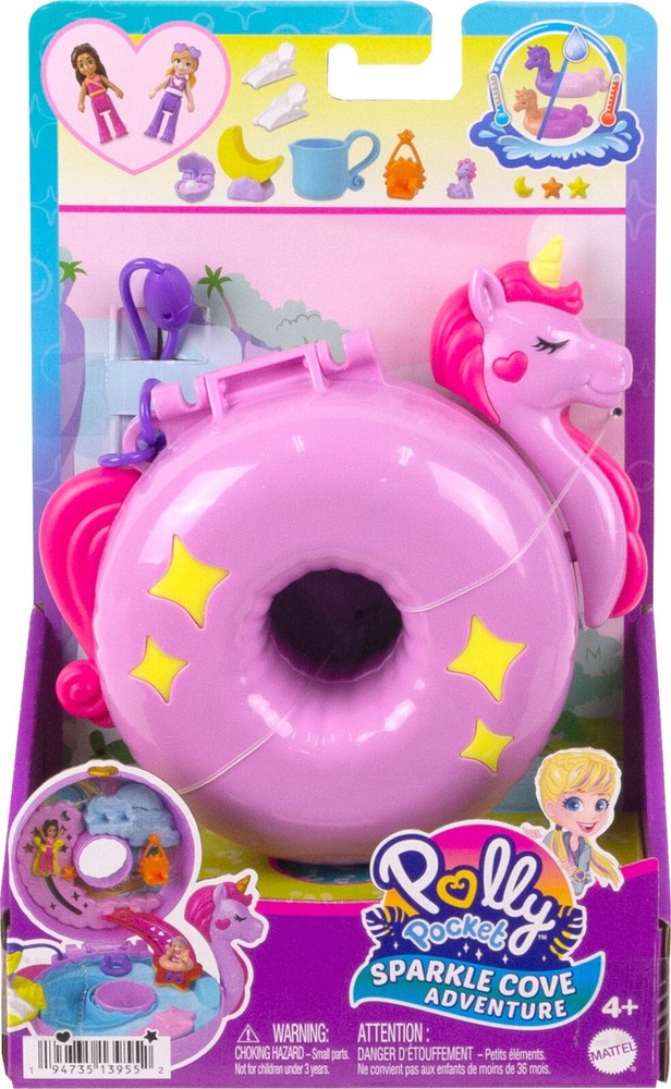 Polly Pocket Sparkle Cove Adventure Unicorn Floatie Compact Playset