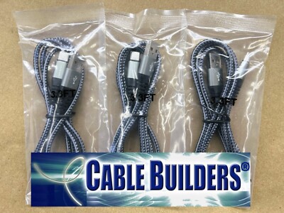 3-PACK USB C CABLE TYPE C to A FAST CHARGE 3FT 6FT 10FT for iPhone 15 & Samsung