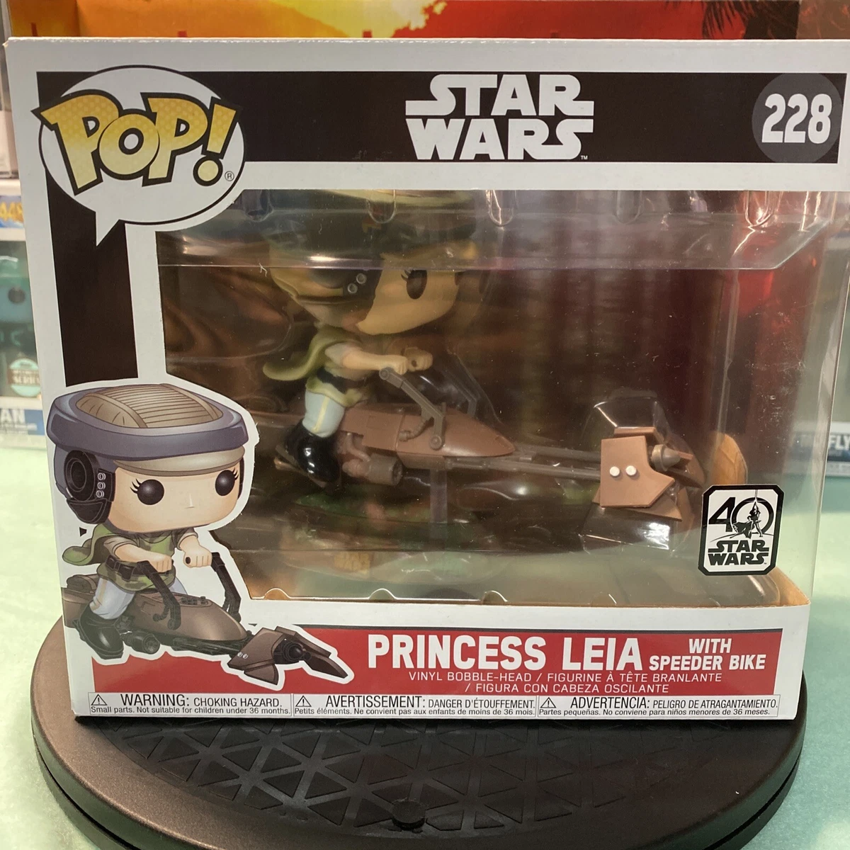 Funko Pop Princess Leia w Speeder Bike 228 Star Wars 40th Anniversary