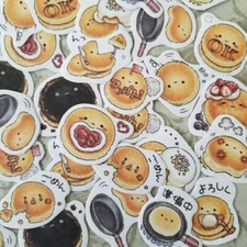 45PCS Cute Pancake Food Stickers Kawaii Stationery Scrapbooking Diary Stickers