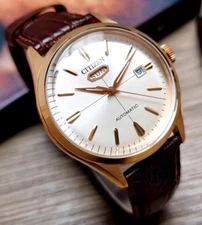 Citizen Automatic Rose Gold Tone White Dial Day Date Men's Watch NH8393-05A