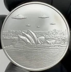 2023 - UFOs Over SYDNEY OPERA HOUSE 1 Oz .999 FINE Silver Round Alien Abduction