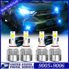 4pcs 9005 9006 Combo Ice Blue Cob Led Headlight Bulbs Kit High Low Beam 8000k 4pcs 9005 9006 Combo Ice Blue Cob Led Headlight Bulbs Kit High Low Beam 8000k