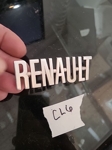 VINTAGE 3 9/16" LONG X 1 3/16" TALL RENAULT METAL EMBLEM OEM - Picture 3 of 4