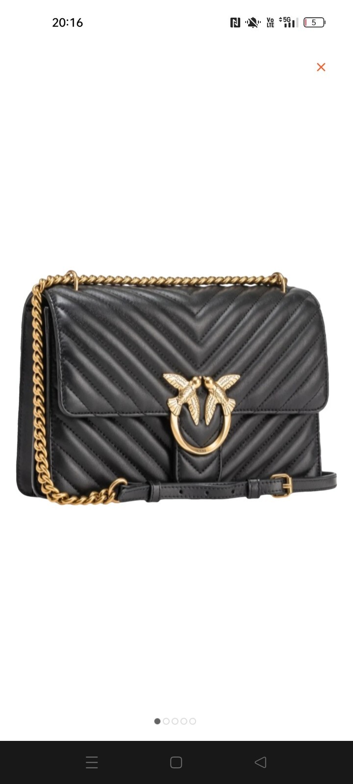 PINKO Borsa Donna Love One Classic Chevron Colore Nero Z99O