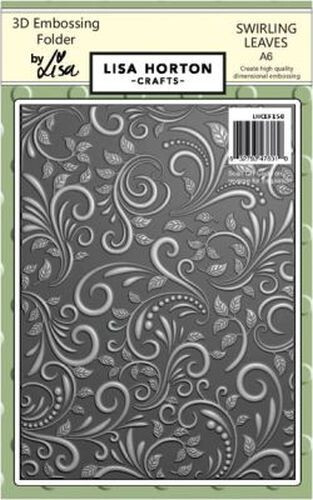 swirling leaves - A6 embossing folder  by lisa horton crafts - Afbeelding 1 van 1