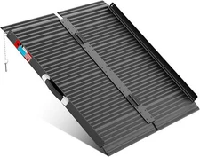 3FT Wheelchair Ramp Aluminum Folding Mobility Scooter Portable Non-Slip 600 LBS
