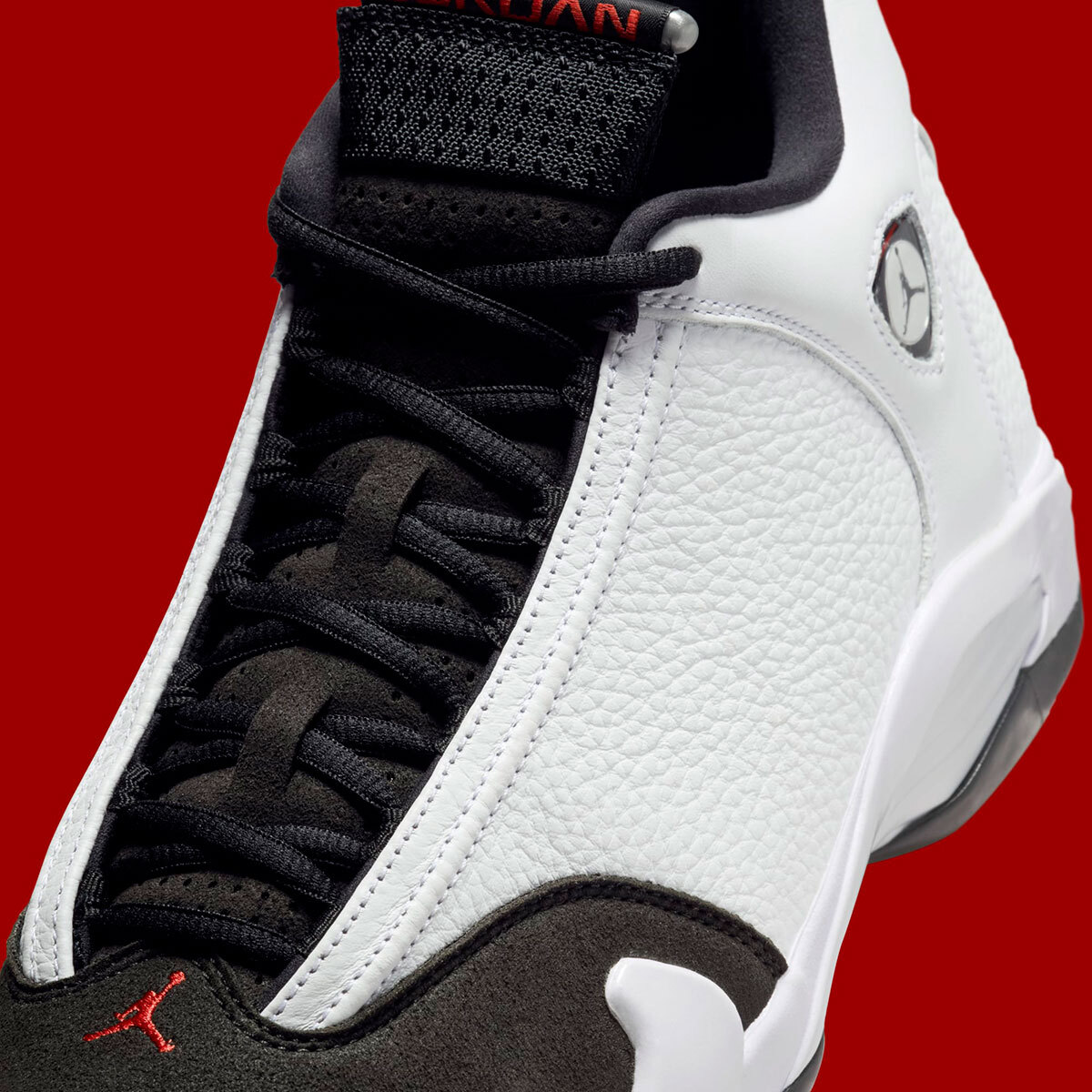 Nike Air Jordan XIV 14 Retro Black Toe White Varsity Red 487471