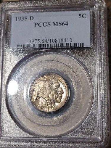 1935-D Buffalo Nickel 5C PCGS MS64 Choice+ Brilliant Uncirculated!!!