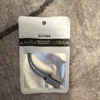 Xumee 2-in-1 USB-C to 3.5mm Audio + Fast Charge Adapter, Gray, 2ft