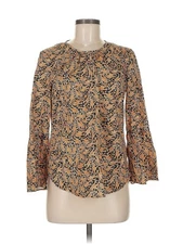 Drake's London Women Brown 3/4 Sleeve Blouse 6