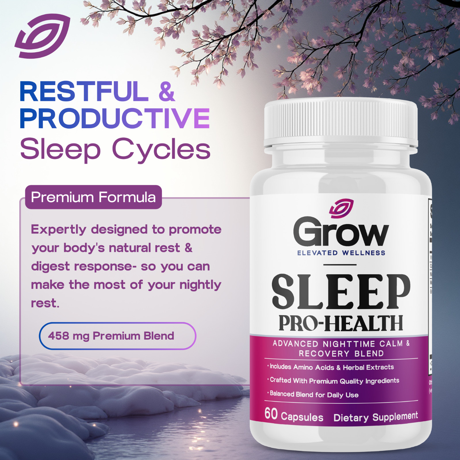 Relaxium Sleep 60 Caps 2 Pack (2 Months Supply) Get the Best Sleep MADE IN USA
