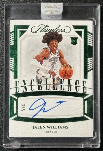 JALEN WILLIAMS 2022-23 PANINI FLAWLESS #ES-JWL ROOKIE EXCELLENCE AUTO EMERALD /5