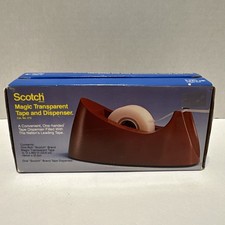 Scotch Tape Dispenser Vintage Model 272 Brown Plastic Heavy Duty 3M USA NOS READ