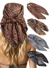 4 PCS 27.5 Inches Satin Head Scarf Silk Scarf for Women Lightweight Hair Band...