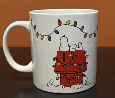 Zrike Brands Peanuts Snoopy Doghouse Oversized Christmas Mug Double Sided Print