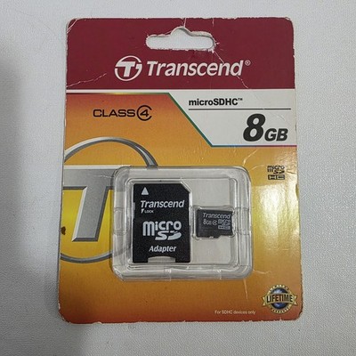 Transcend 8GB microSD SDHC Class 4 Memory Card with Adapter