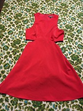 Womens Size 2 Red Dress By Express Side Cut Outs
