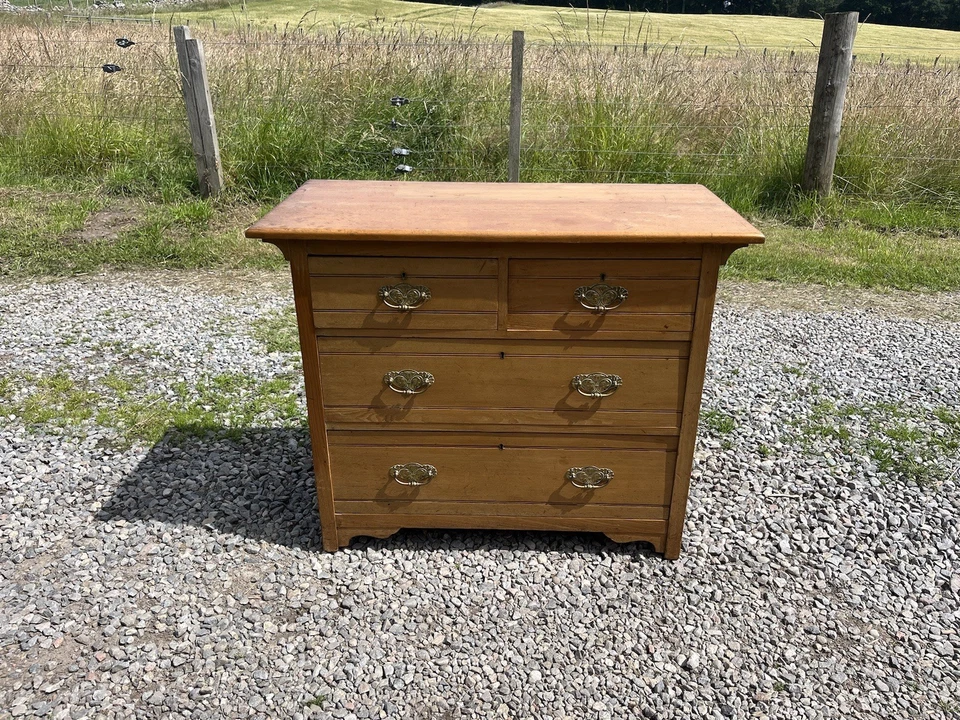 Edwardian Ash Chest of Drawers / Vintage Ash Chest / Rustic Ash Chest - Image 2 of 4