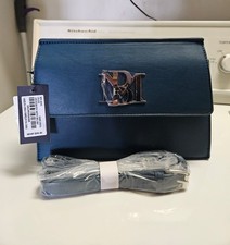 badgley mischka leather blue crossbody
