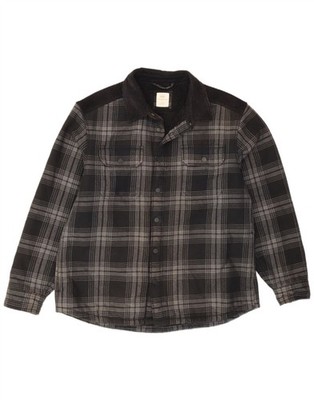 Marks & Spencer Mens Lumberjack Flannel Shirt Large Grey Check Cotton DS12