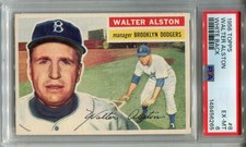1956 Topps #8 Walter Alston PSA 6 EX-MT Brooklyn Dodgers
