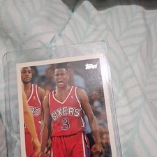 Topps 1996-97 Allen Iverson Rookie #7 Philadelphia 76ers Basketball Card. rookie card picture