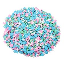 Fake Sprinkles, 50G Resin Faux Sprinkles, Pink/Blue/White/Green