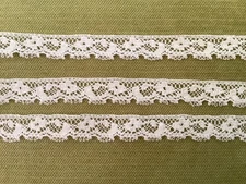 1/2” Heirloom White Scalloped English Cotton Trim Lace #100001 Doll Clothing