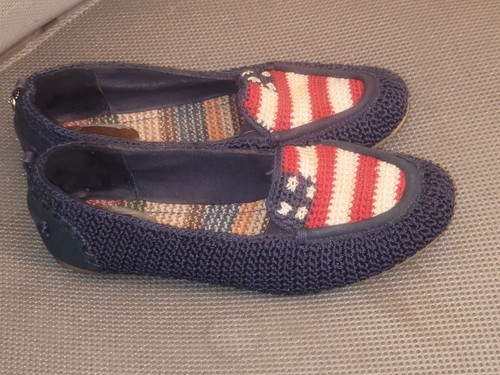The Sak LISA Red White & Blue USA American Flag Crochet Driver Flats - Picture 11 of 11