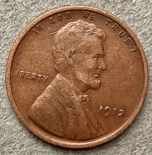 1912p  Lincoln Wheat Cent - [F] Fine - Better Grade Details (Old Cleaning) B874