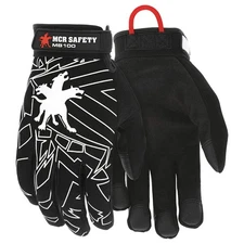 MCR SAFETY MB100M Mechanics Glove,M,Black/Black,Pr 25D611