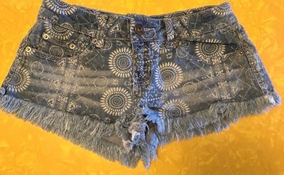 Ocean Drive Clothing Co. Floral Demin Cut Off Shorts Size 0 Womens
