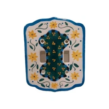 Ganz Bella Casa LIGHT SWITCH PLATE HandPainted Cover Flowers Leaves Double