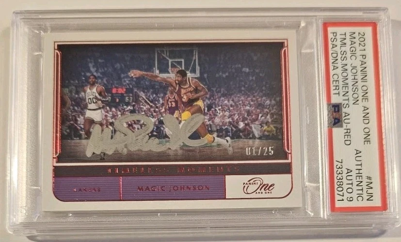 Panini Magic Johnson Basketball Autographed Sports Trading Cards