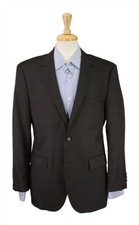 Hugo Boss The James Brown Black Blue Plaid Windowpane Wool Sportcoat Blazer 40R