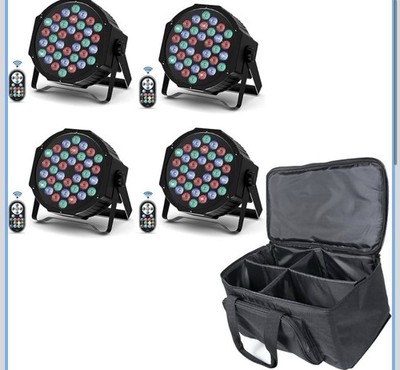 U`King 4Er 36 LED Par Strahler Mit Bag, RGB Bühnenlicht Partylicht Mit Fernbedie