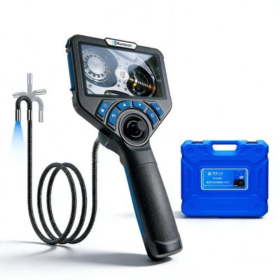 Kuntech 4-Way 360° Articulating Borescope 5'' Endoscope w/Light Inspection Camera