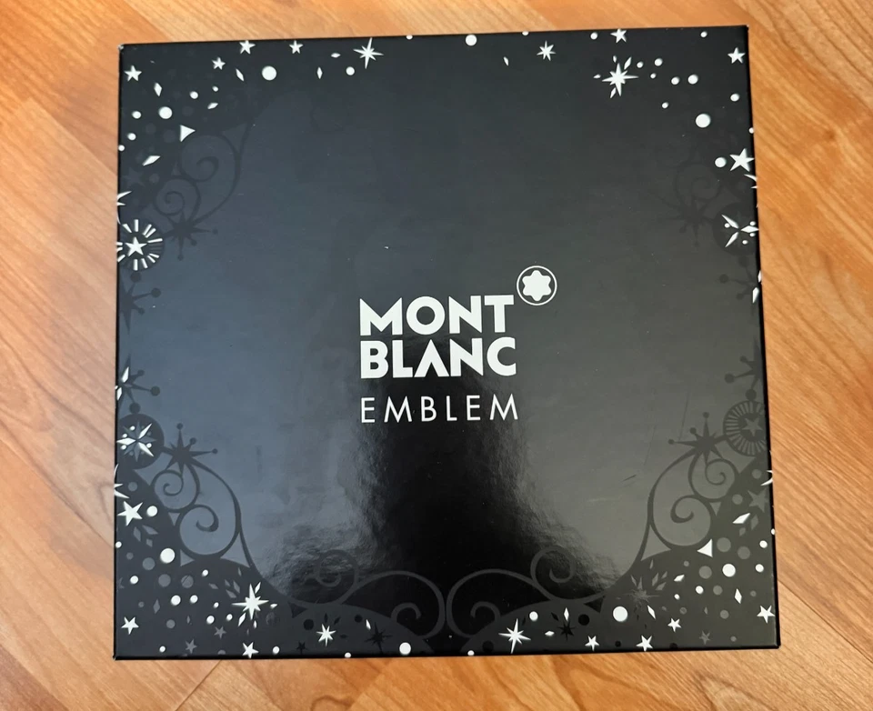 Montblanc emblema fragrância masculino 3 peças conjunto de presente bálsamo de barbear gel de banho novo-LEIA - Imagem 3 de 4