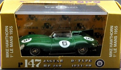 JAGUAR D-type 1° Le Mans 1955 #6 Mike Hawthorn 1:43 BRUMM r147 Neu in OVP