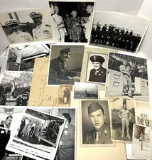 Vintage Historical Military Army Navy Photo Lot x24 Letter WW2 Era - Post WW2