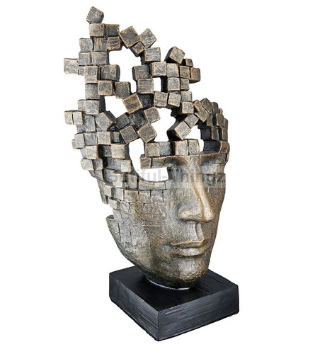Magnífica ENORME Escultura Facial Italiana Abstracta Estudio Resina 30cm - Imagen 3 de 4