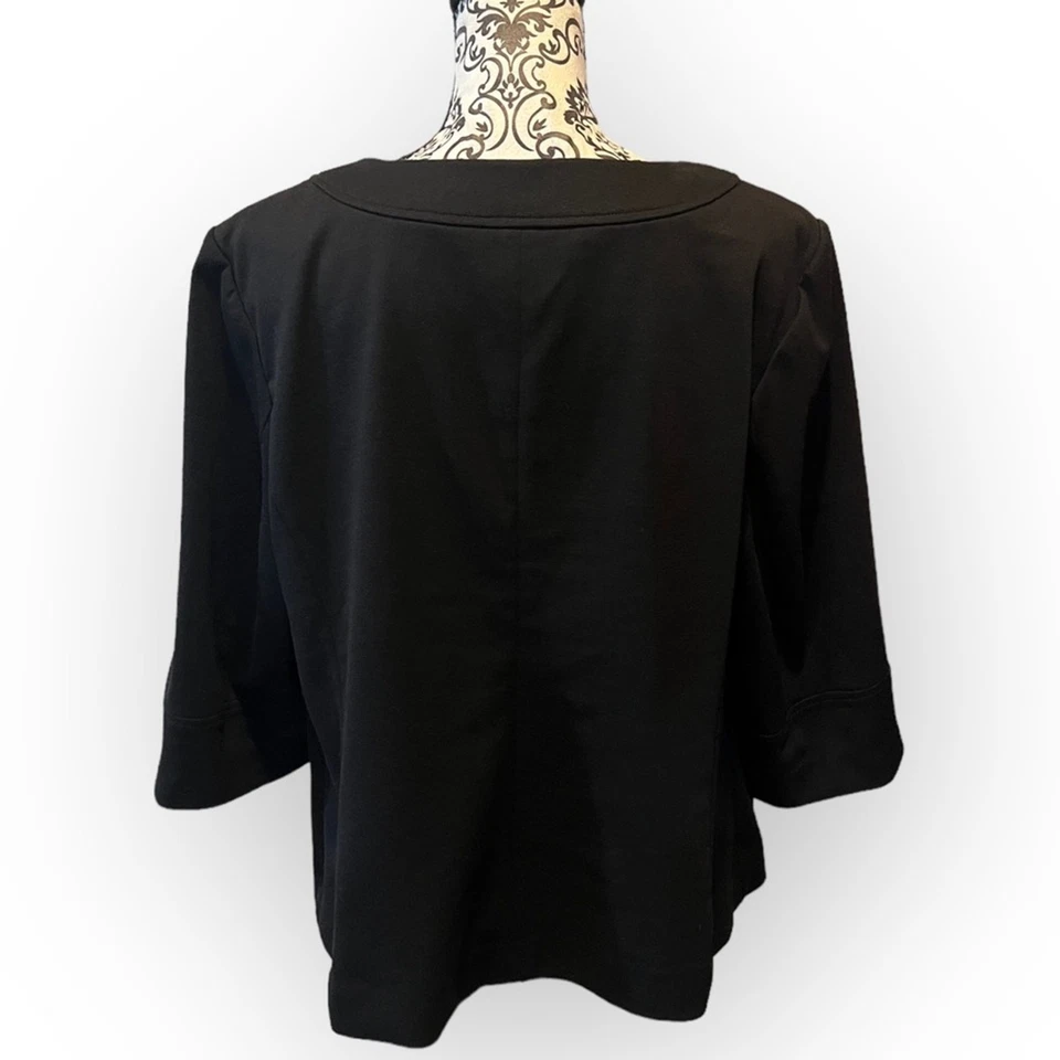 Chaqueta Sejour Sin Cuello Media Manga Ponte Tejida Cremallera Talla 16W Foto 2 de 4